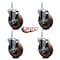 Service Caster 5 Inch High Temp Glass Filled Nylon 34 Inch Threaded Stem Caster Set with Brake SCC-TS20S514-GFNSHT-TLB-34212-4 - alternate 3